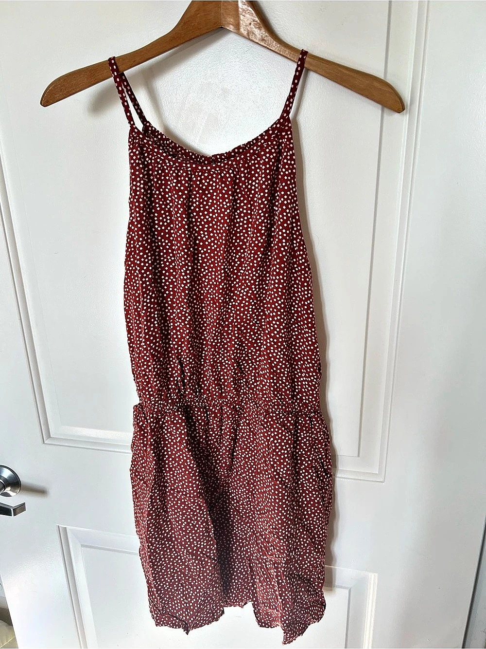 Old Navy Polka Dot Short Romper Burnt Orange & White Large / Autumn Fall
